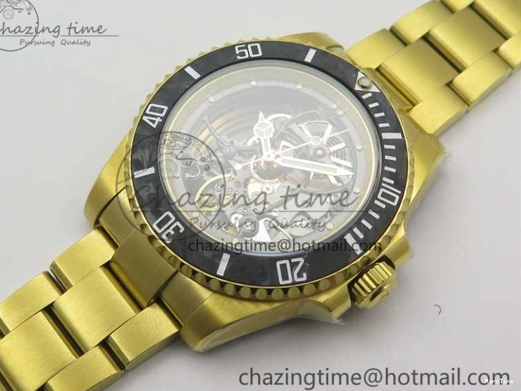 MiroTime 0214 Popular Andrea Pirlo Project Skeleton Submariner YG VRF Best Edition on YG Bracelet SA 2981